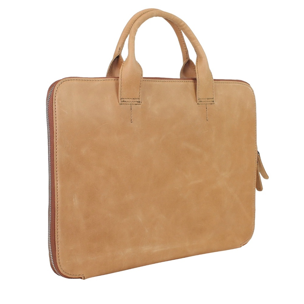 Leather Slim Portfolio Carrying Case LM29BRN